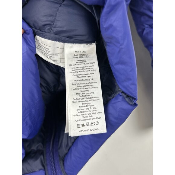 Eddie Bauer Jacket Womens Medium Blue Down EB650 Fill Feather Puffer Lightweight - Picture 14 of 16